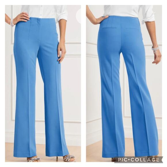 Talbots Pants - Talbots Blue Providence Pants Flare Leg High Waisted NEW Size 22 Petite